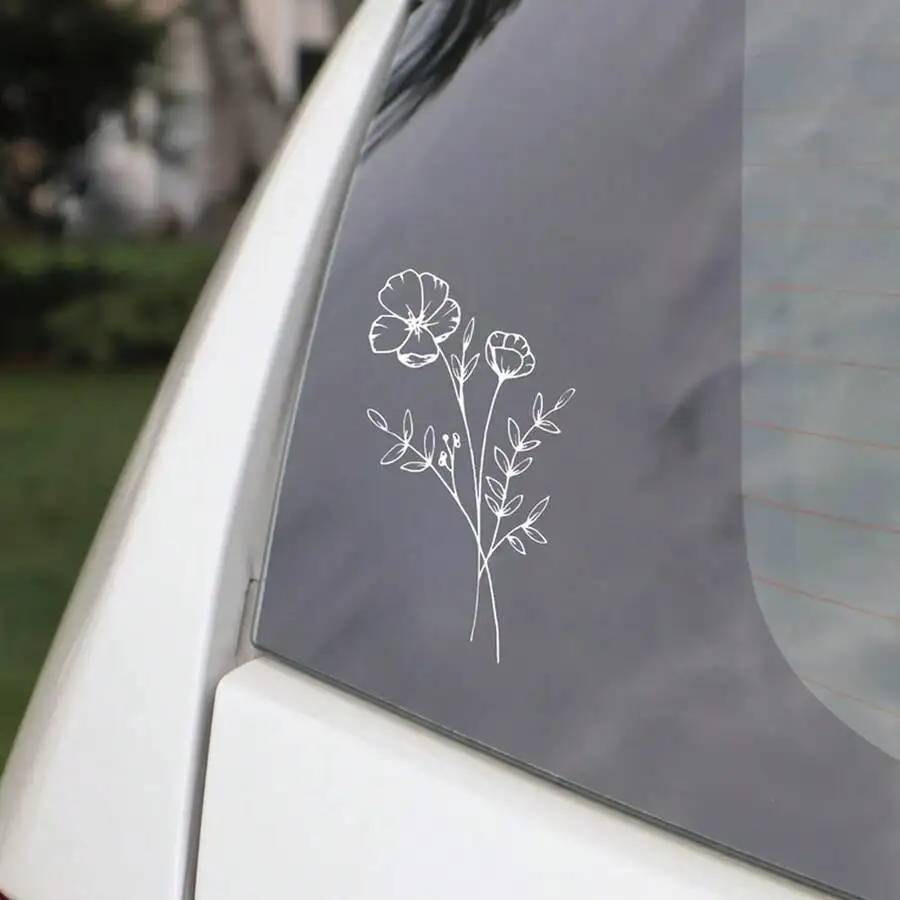 1pc Wild Flower Car Sticker, S - Body Jewelry Labret 评论和价格