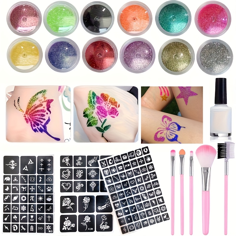 DIY Flash Tattoo 12 Colors of  - Body Jewelry Glue 评论和价格