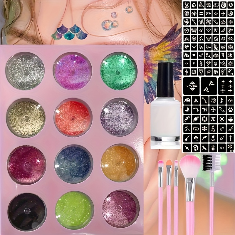 DIY Flash Tattoo 12 Colors of  - Body Jewelry Glue 评论和价格