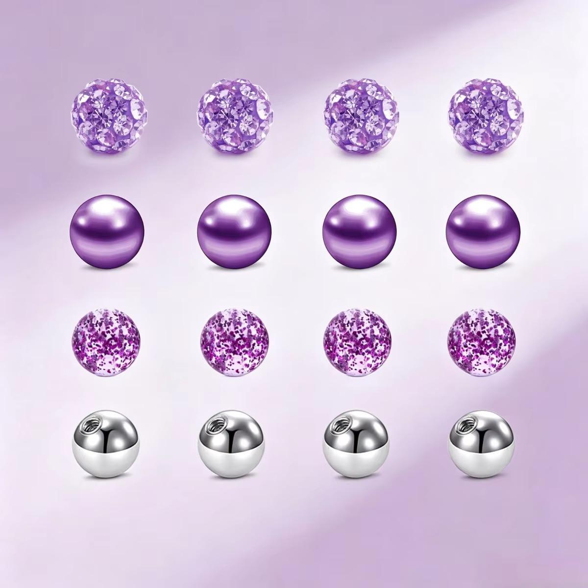 16pcs Mixed Colors Replacement - Body Jewelry Replacement Ball 评论和价格