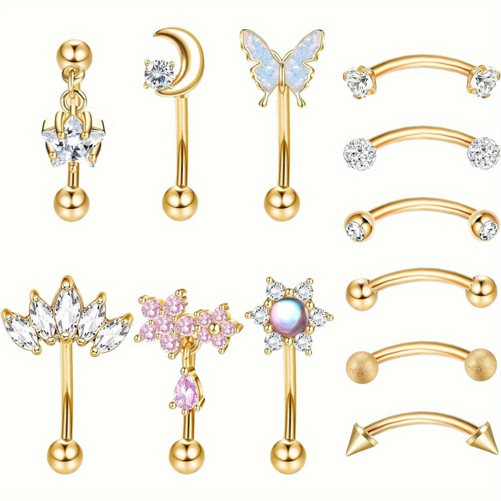 Florideco 1PC Stainless Steel  - Eyebrow Curved Barbell 评论和价格