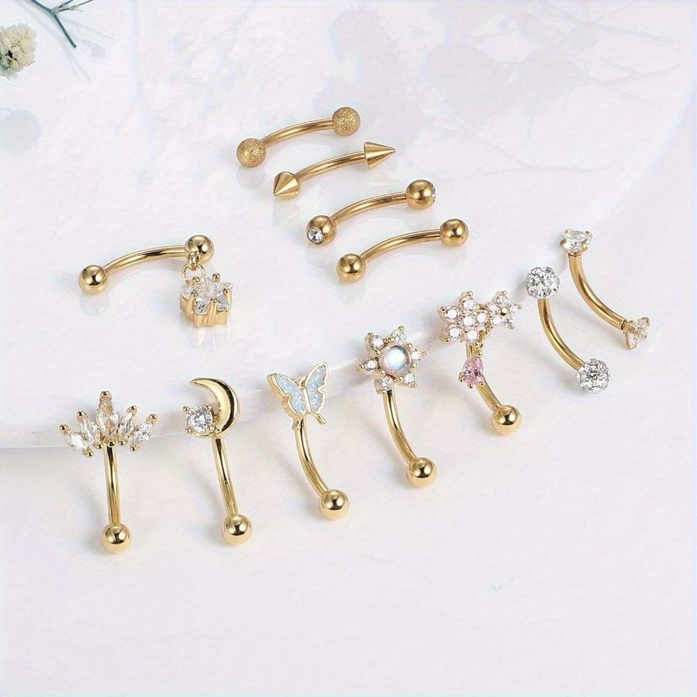 Florideco 1PC Stainless Steel  - Eyebrow Curved Barbell 评论和价格