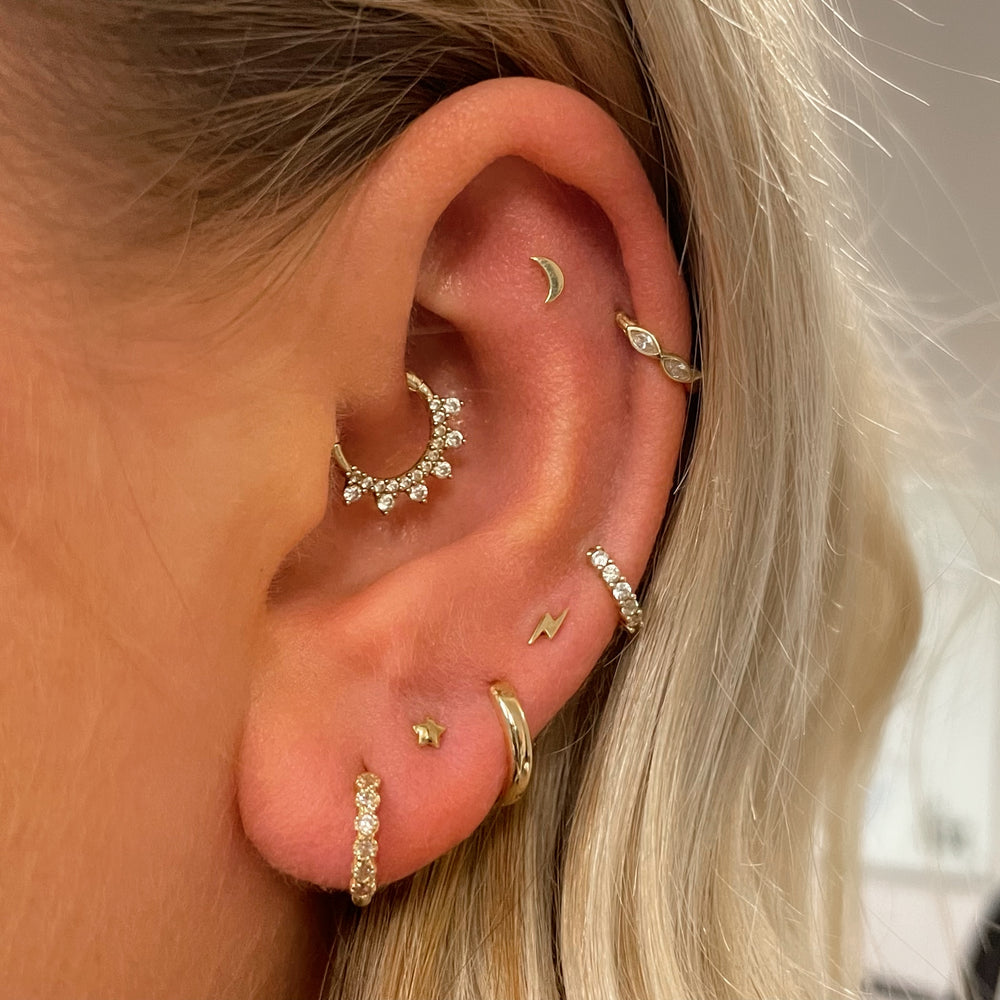 1PC Star Moon Lightning Zircon - Body Jewelry Labret 评论和价格