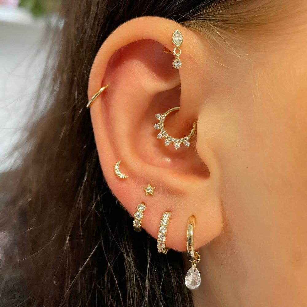 1PC Star Moon Lightning Zircon - Body Jewelry Labret 评论和价格