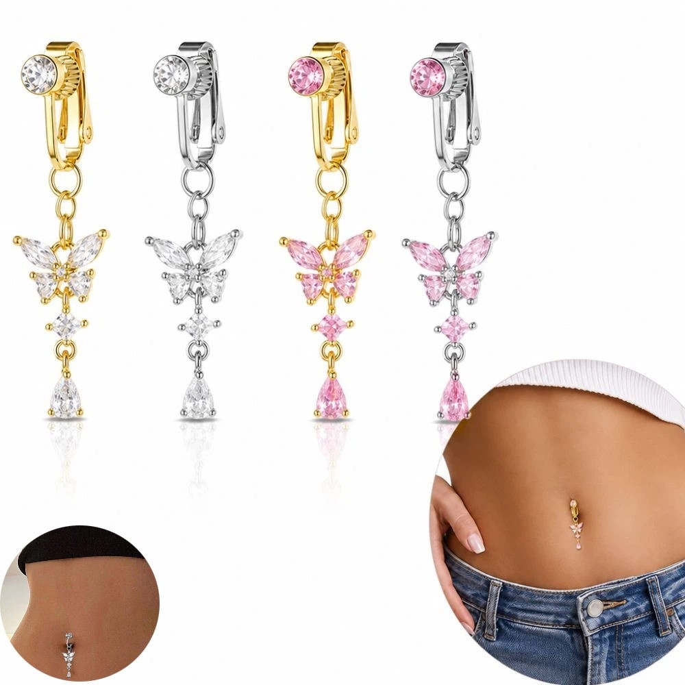 Butterfly Design Clip on Belly - Body Jewelry Materials 评论和价格