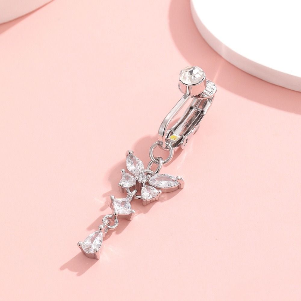Butterfly Design Clip on Belly - Body Jewelry Materials 评论和价格