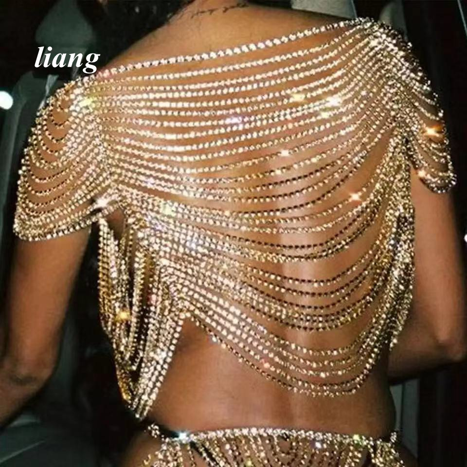 Sexy Body Chain Bikini Vest br - Body Jewelry Vest 评论和价格