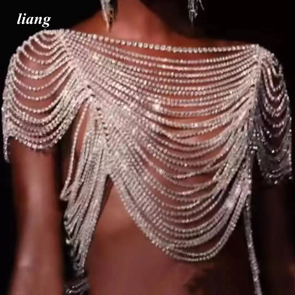 Sexy Body Chain Bikini Vest br - Body Jewelry Vest 评论和价格