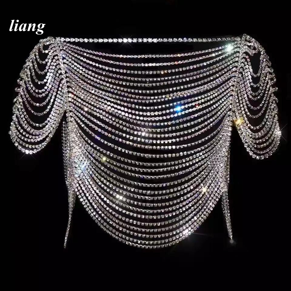 Sexy Body Chain Bikini Vest br - Body Jewelry Vest 评论和价格