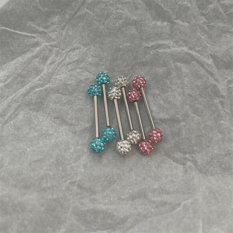 Titanium Steel Tongue Stud Spa - Body Jewelry Replacement Ball 评论和价格