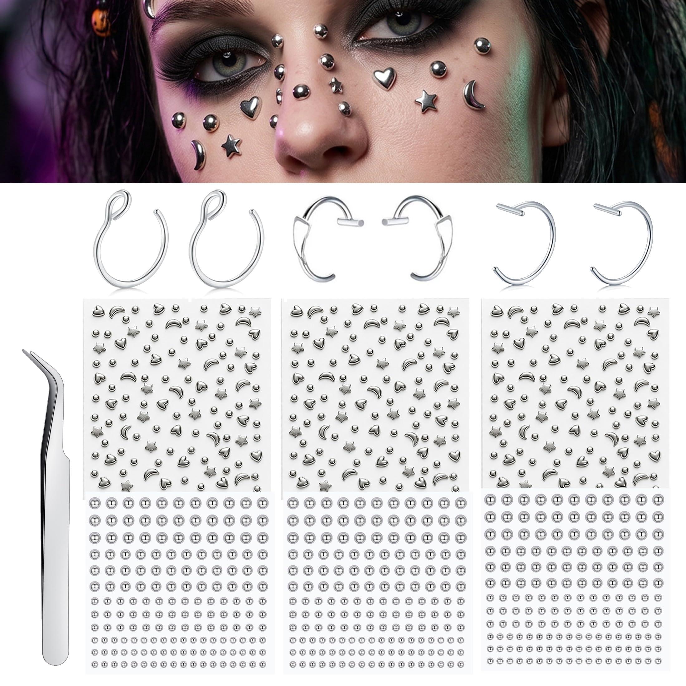 Fake Piercings Balls Stick on  - Body Jewelry Labret 评论和价格