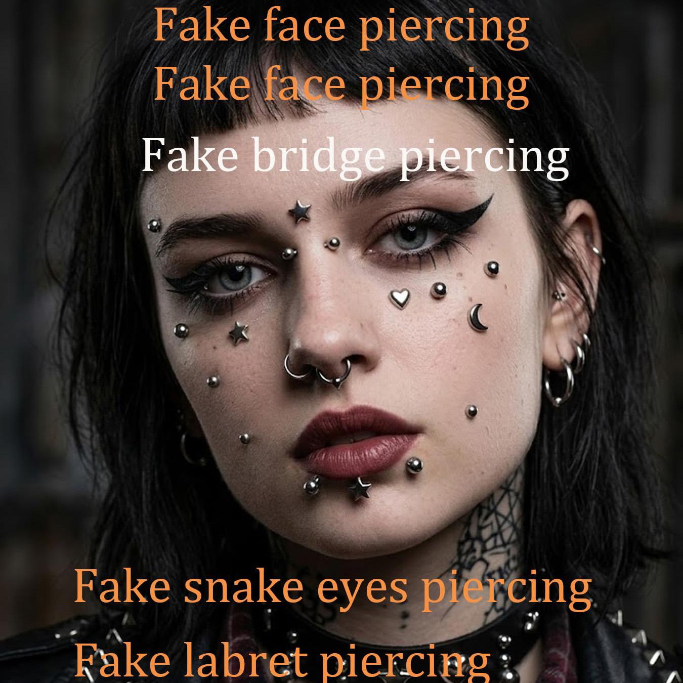 Fake Piercings Balls Stick on  - Body Jewelry Labret 评论和价格