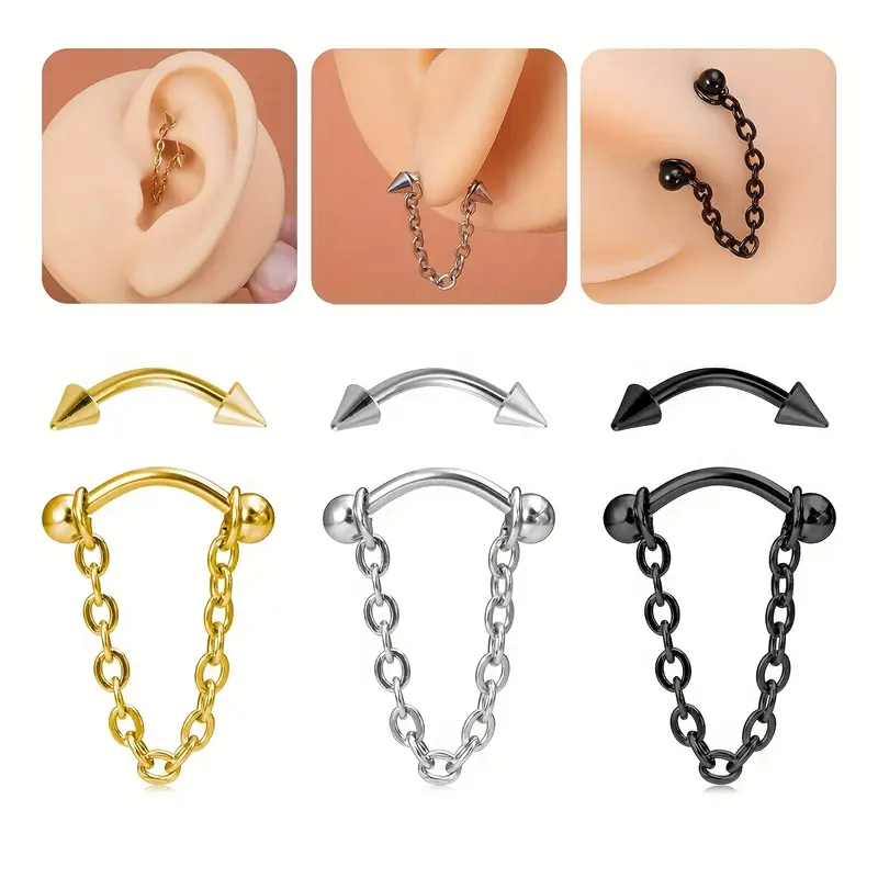 2pcs Stainless Steel Curved Ba - Eyebrow Curved Barbell 评论和价格
