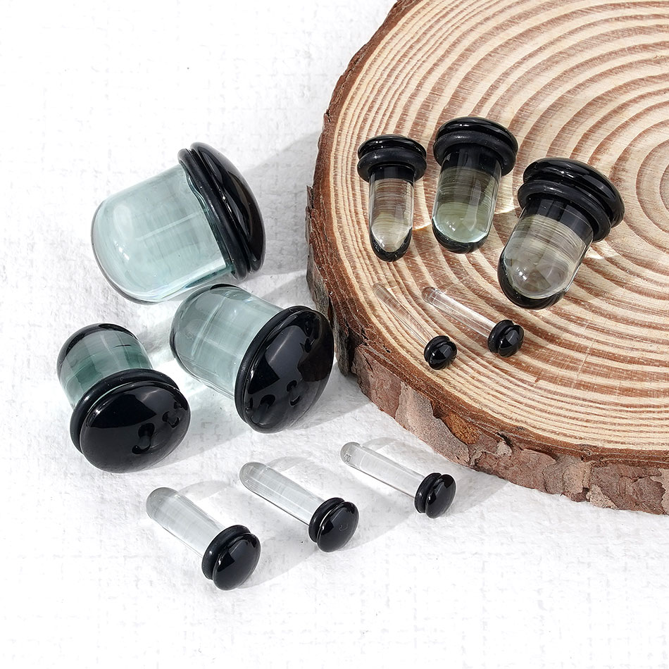 2pcs Glass Ear Gauges Stretchi - Body Jewelry Ear Gauges 评论和价格