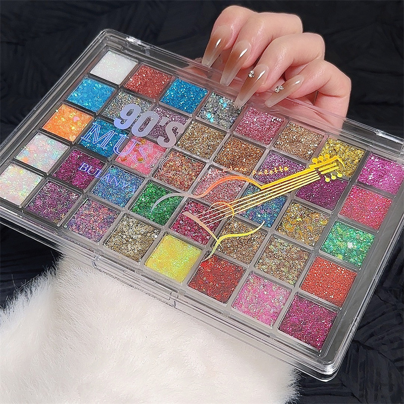 40 Colors Glitter Palette Face - Body Jewelry Glue 评论和价格