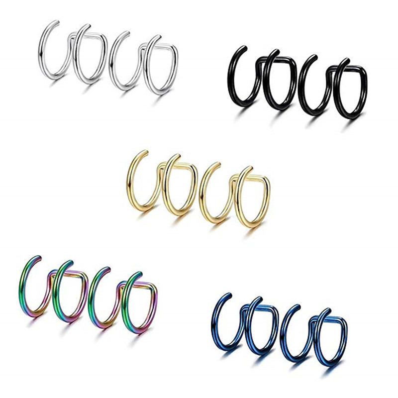 2Pcs 316L Stainless Steel Clip - Body Jewelry Labret 评论和价格