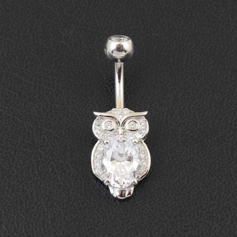 Belly button ring real 925 ste - Body Jewelry Materials 评论和价格