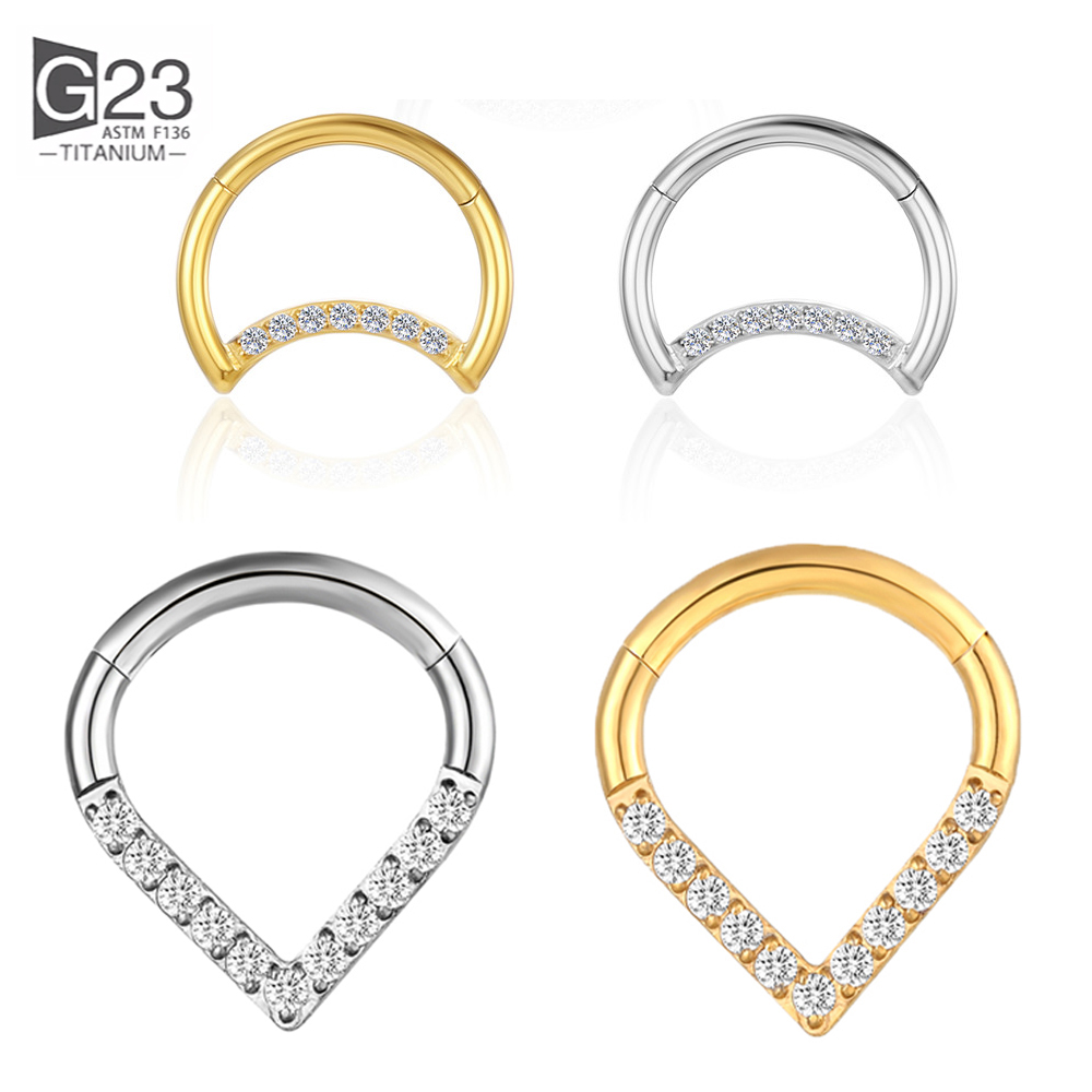 F136 Titanium Hinged Tear Drop - Body Jewelry Labret 评论和价格