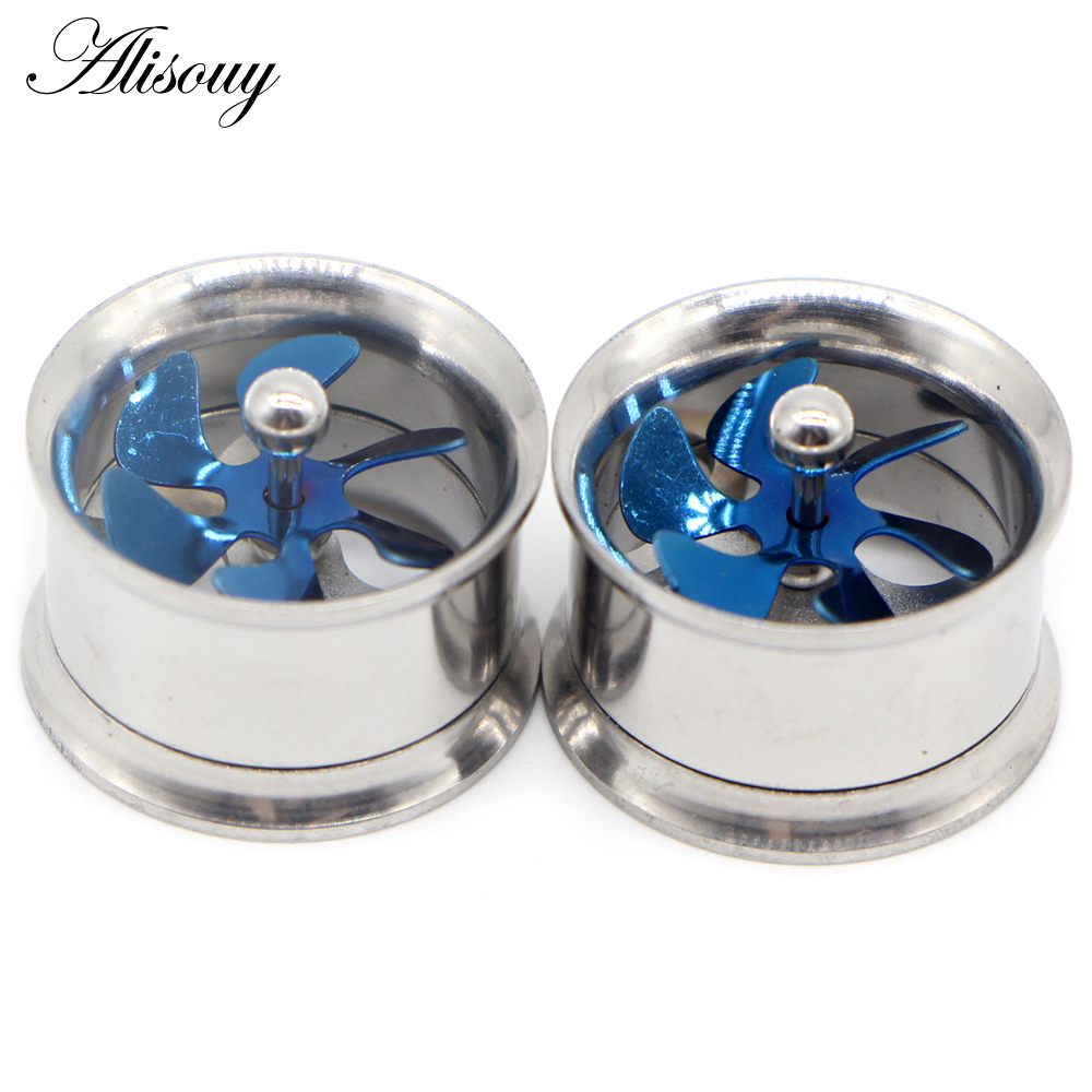Alisouy 2Pcs Screw Propeller E - Body Jewelry Ear Gauges 评论和价格