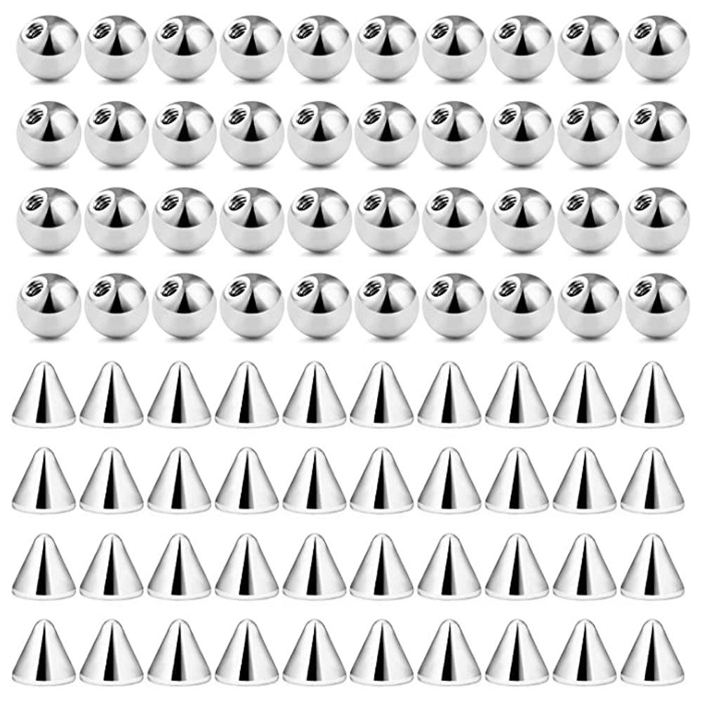 80Pcs 3-5MM 316L Surgical Stee - Body Jewelry Replacement Ball 评论和价格