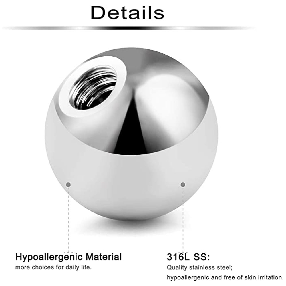 80Pcs 3-5MM 316L Surgical Stee - Body Jewelry Replacement Ball 评论和价格