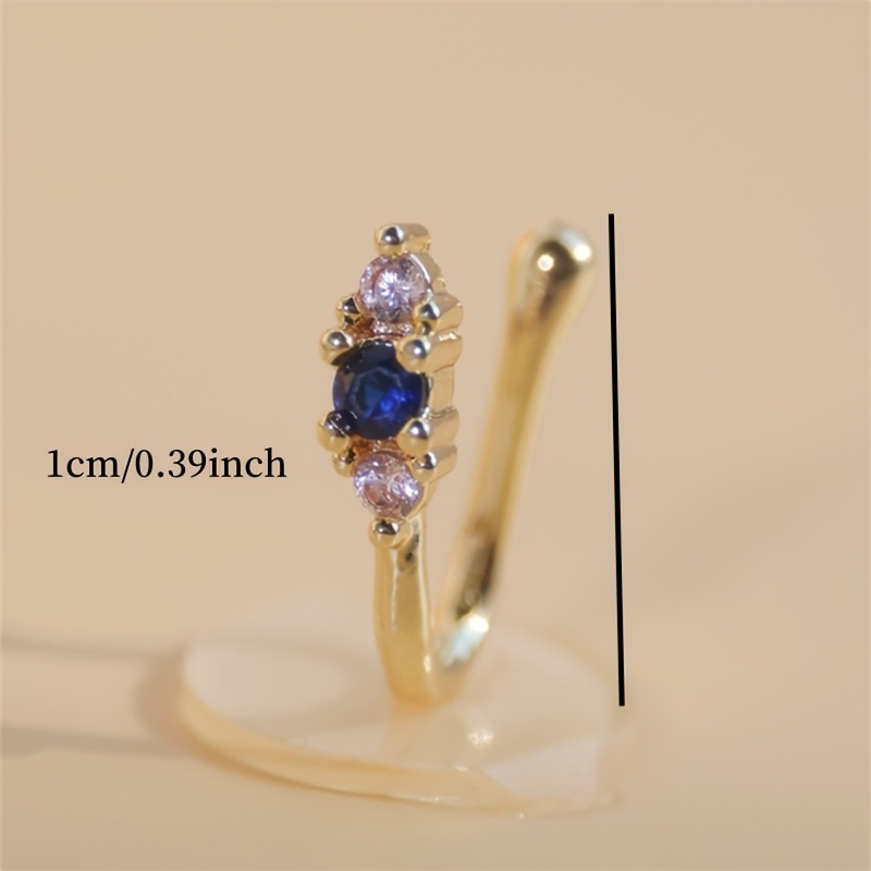 1-piece set of blue zircon nos - Body Jewelry Materials 评论和价格