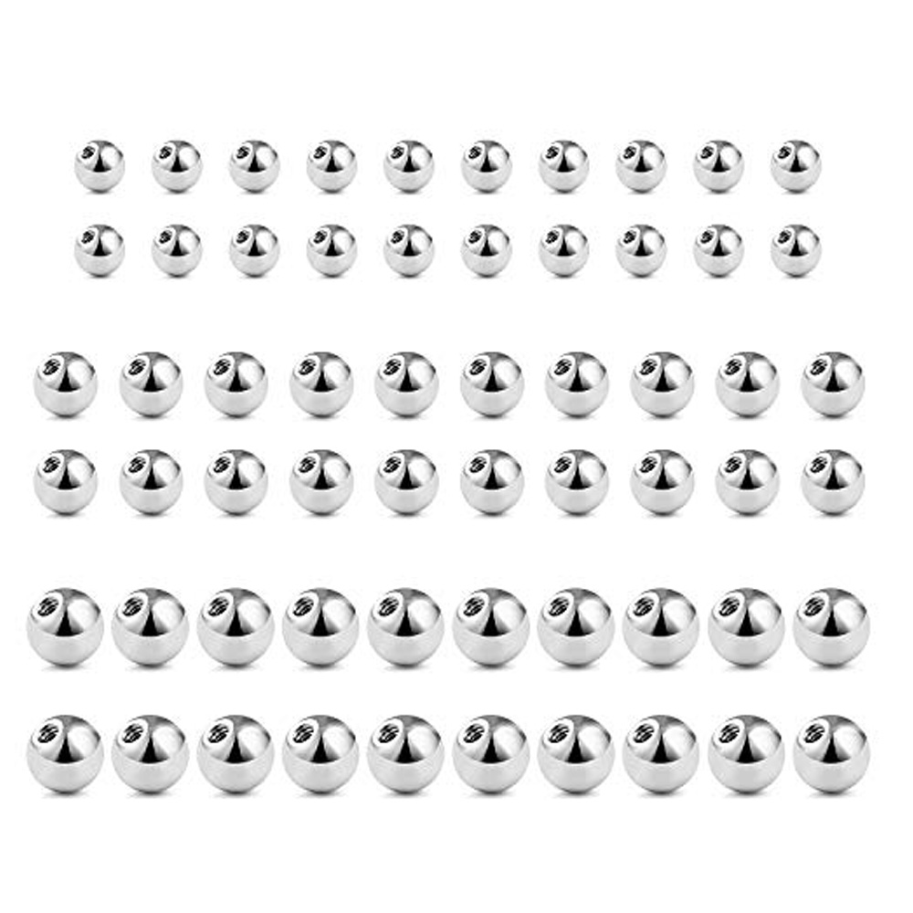 WKOUD 60PCS 14G 16G 3-5mm 316L - Body Jewelry Replacement Ball 评论和价格