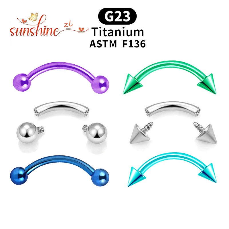 2PCS Internal Thread G23 Titan - Eyebrow Curved Barbell 评论和价格