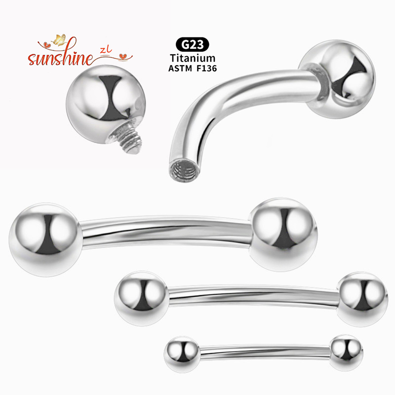 2PCS Internal Thread G23 Titan - Eyebrow Curved Barbell 评论和价格