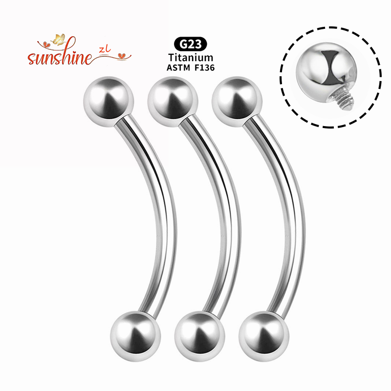 2PCS Internal Thread G23 Titan - Eyebrow Curved Barbell 评论和价格