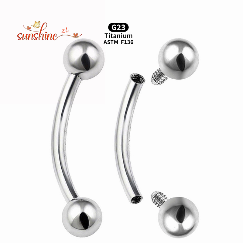 2PCS Internal Thread G23 Titan - Eyebrow Curved Barbell 评论和价格
