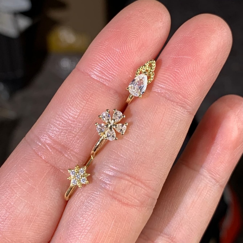 3-piece French style minimalis - Body Jewelry Materials 评论和价格