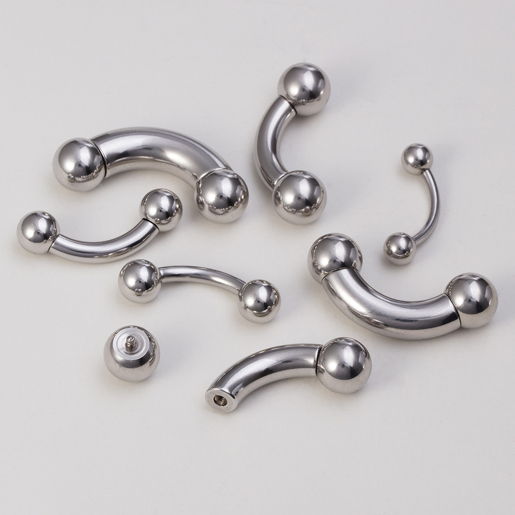1pc Big Size Surgical Steel Ey - Eyebrow Curved Barbell 评论和价格