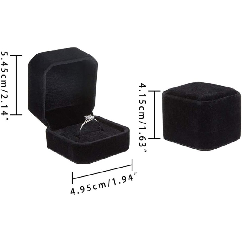 10 Pack Velvet Ring Box Earrin - Body Jewelry Display 评论和价格