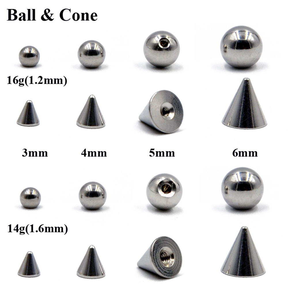 100pcs/lot Steel 14G 16G Nose  - Body Jewelry Replacement Ball 评论和价格