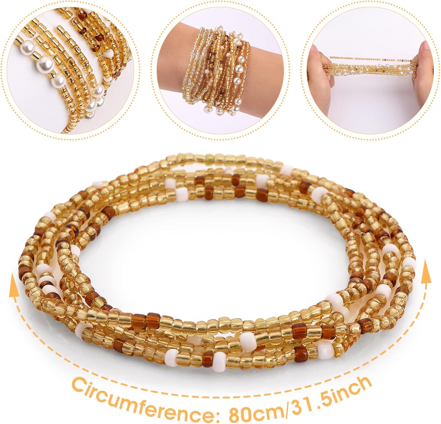 Waist Beads for Women Belly Be - Body Jewelry Sale 评论和价格