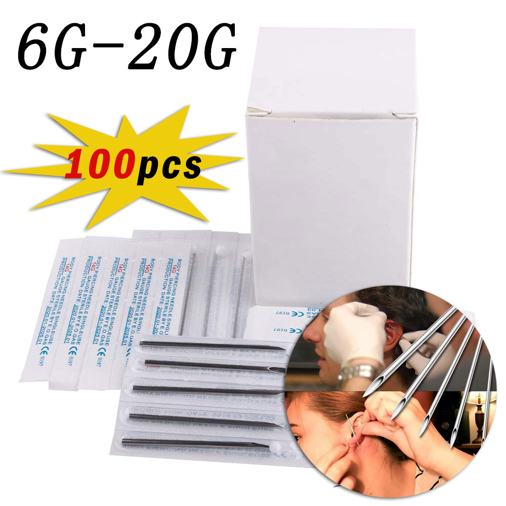 100Pcs 6G-20G Gauge Sterile Di - Body Jewelry Ear Gauges 评论和价格