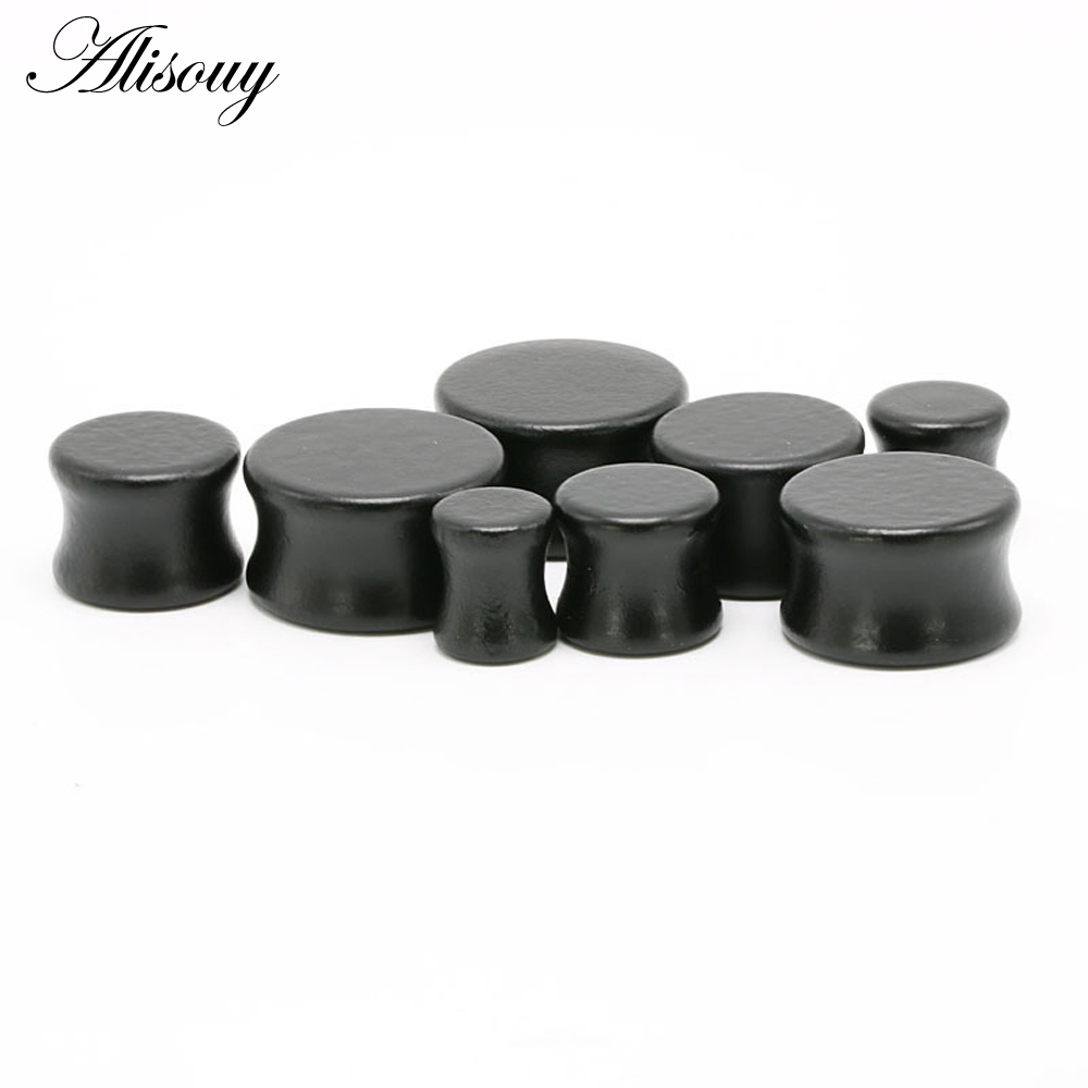 1PC Fashion Ear Plugs Wood Fle - Body Jewelry Ear Gauges 评论和价格