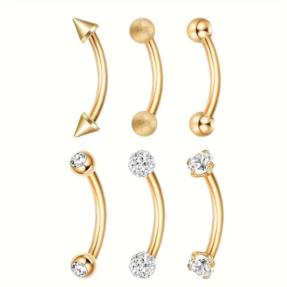 16G Stainless Steel Rook Pierc - Eyebrow Curved Barbell 评论和价格