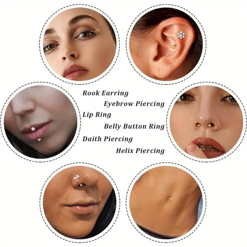 16G Stainless Steel Rook Pierc - Eyebrow Curved Barbell 评论和价格