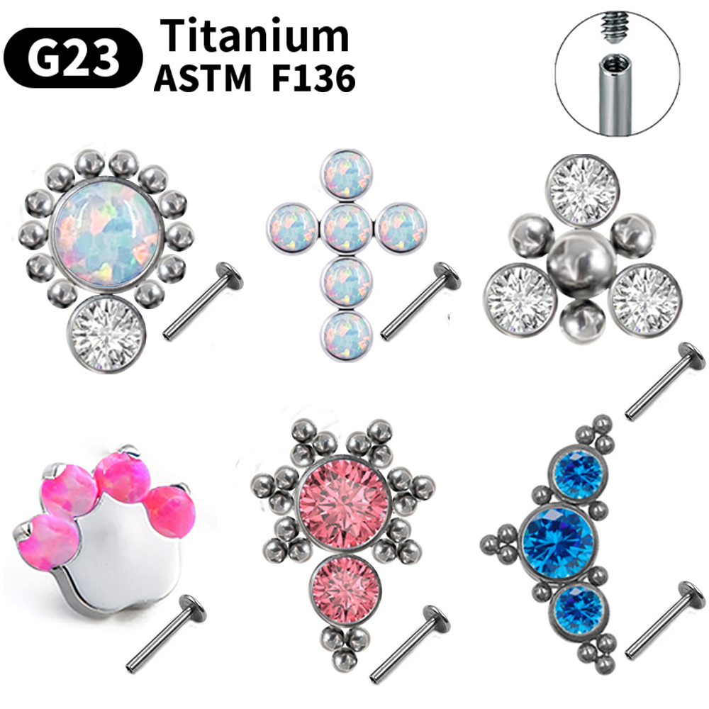G23 Titanium Piercing Stud Ear - Body Jewelry Labret 评论和价格