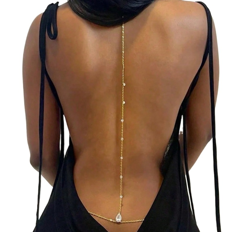 Bride Backless Rhinestone Wate - Body Jewelry Art 评论和价格