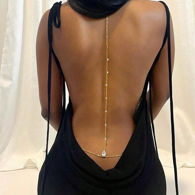 Bride Backless Rhinestone Wate - Body Jewelry Art 评论和价格