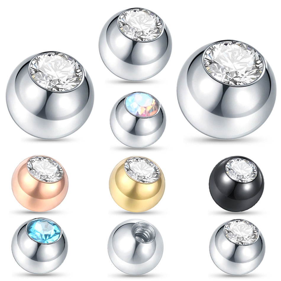 10PC Stainless Steel Screw Bal - Body Jewelry Replacement Ball 评论和价格