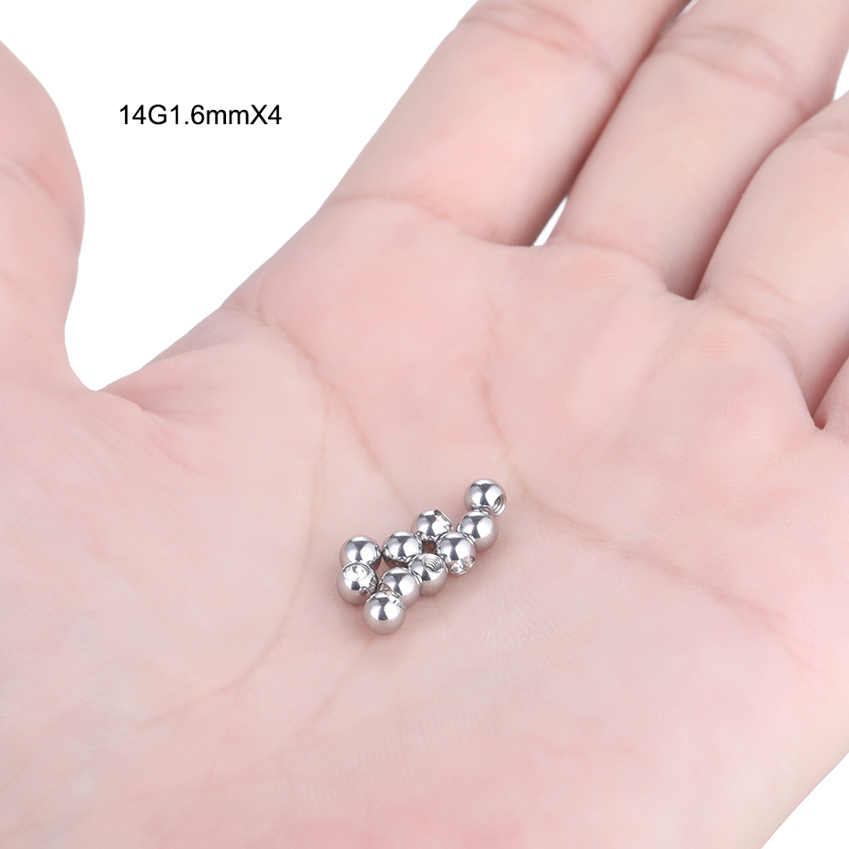 10PC Stainless Steel Screw Bal - Body Jewelry Replacement Ball 评论和价格