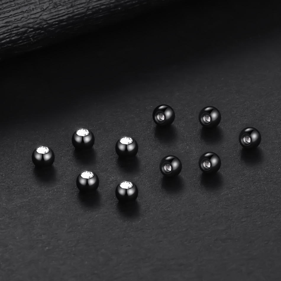 10PC Stainless Steel Screw Bal - Body Jewelry Replacement Ball 评论和价格