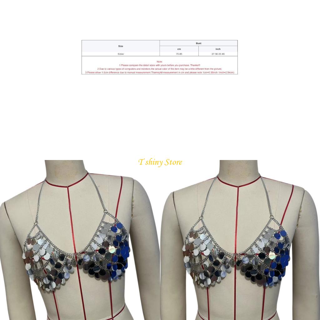 N58F Festive Sequins Vest Top  - Body Jewelry Vest 评论和价格