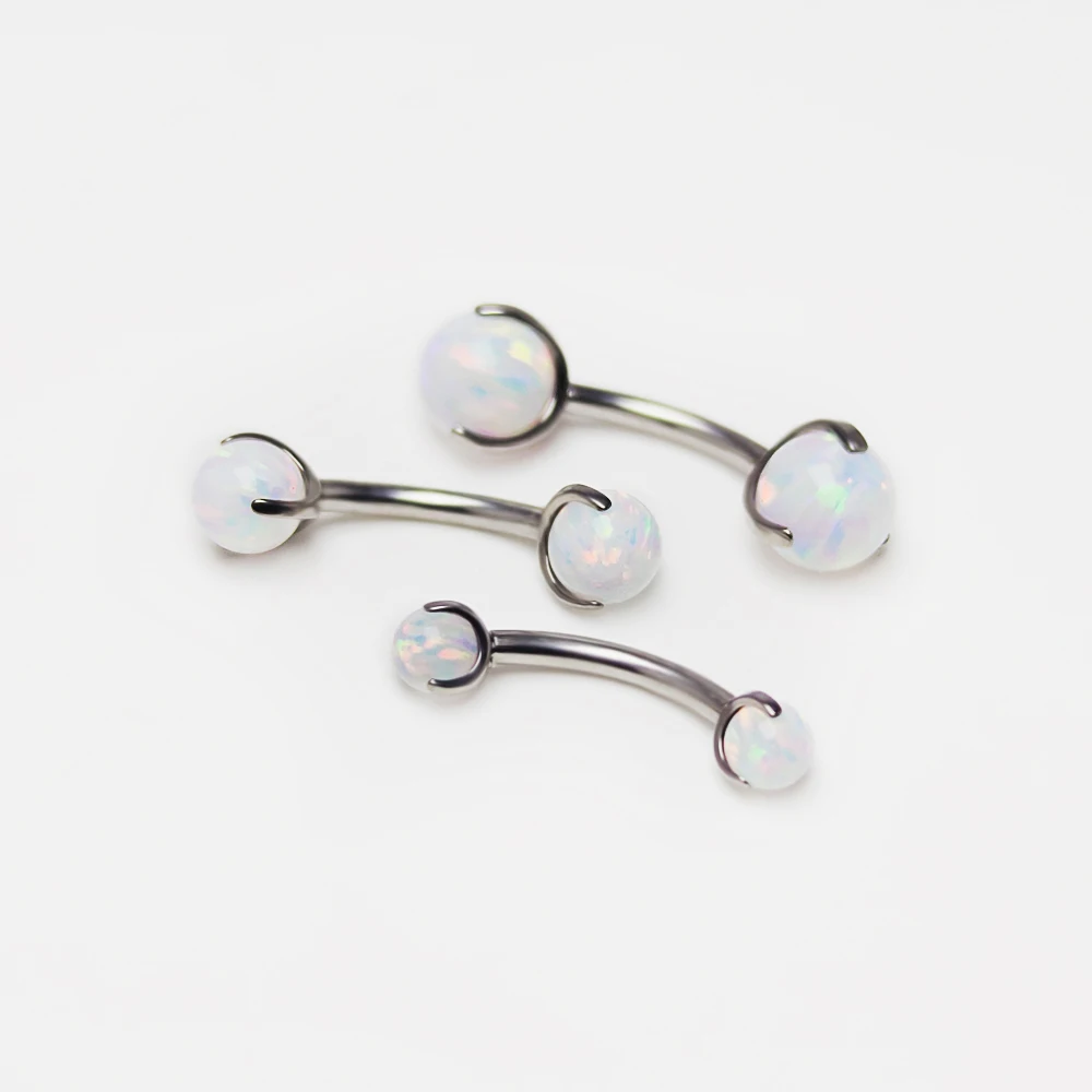 F136 Titanium Opal Eyebrow Pie - Eyebrow Curved Barbell 评论和价格