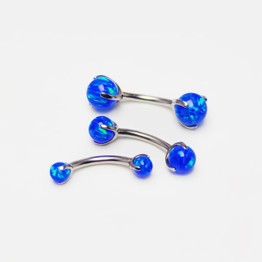 F136 Titanium Opal Eyebrow Pie - Eyebrow Curved Barbell 评论和价格