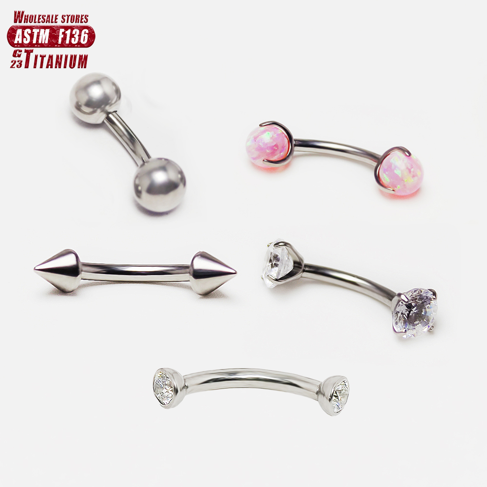 F136 Titanium Piercing 3-5mm O - Eyebrow Curved Barbell 评论和价格